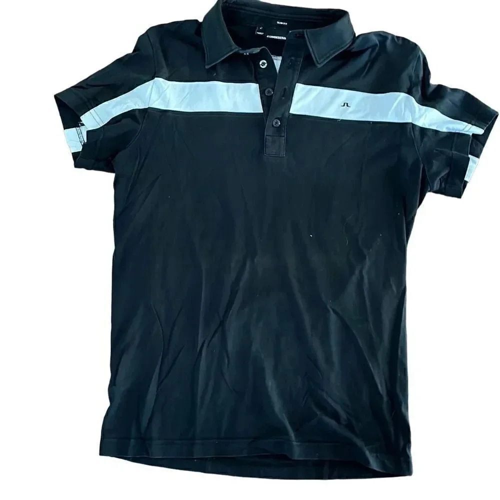 J. Lindberg black polo shirt, size small men’s